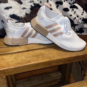Size 9 Womens Adidas NMD_R1’s. Color Latte